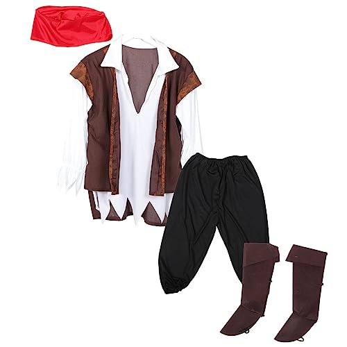 VALICLUD 1 Satz Piratenkostüm Mann Piratenzubehör Für Erwachsene Halloween-kostüm Für Erwachsene Kostüm-requisite Piraten-geburtstagsdekoration Kleidung Für Männer Outfits Mantel Stoff von VALICLUD