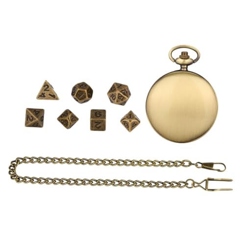 VALICLUD 1 Satz Retro-Mode-taschenuhr Shell-Fall Geführte Würfel Große Würfel Münze Spiel Poker Süße Würfel Würfelbecher Mit Deckel Uhrenvitrine Automatikuhr Würfelhalter Mini-würfel Metall von VALICLUD