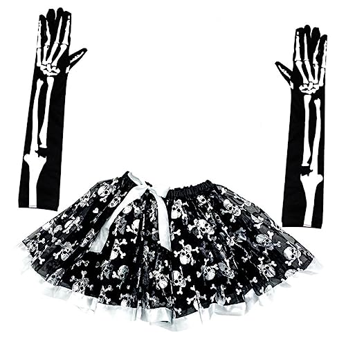 VALICLUD 1 Satz Rockhandschuhset halloween set halloween anzug Halloween costume for Gespenster-Tutu-Rock Kostüme handschuhe Gothic-Kleidung für Frauen Halloweenkostüm Stoff Black von VALICLUD