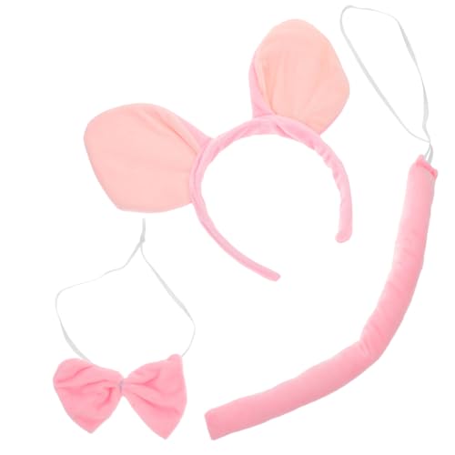 VALICLUD 1 Satz Satz Schweinchen-stirnband Schweinekostüm Kostüme Fuchsmaske Nase Schleifenstirnbänder Für Frauen Hundeperücke Schweineohren Stirnband Wolf Hundebandana Stoff Rosa von VALICLUD