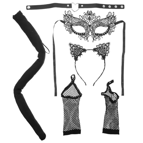 VALICLUD 1satz Halloween-handschuhen Katzenohren Haarreif Spitzenkragen Halbmasken Und Für Cosplay Für Kostümpartys Und Halloween-dekoration VALICLUD 1satz Halloween-handschuhen Katzenohren Haarreif Spitzenkragen Halbmasken Und Für Cosplay Für Kostümpartys Und Halloween-dekoration von VALICLUD