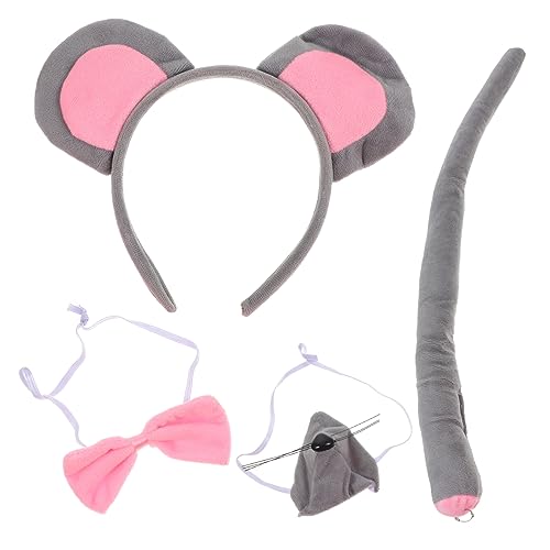 VALICLUD 1 Satz Tierkostüm Set für Lustiges Outfit mit Ohren und Schleife für Geburtstagsfeiern Cosplay und Festivals Teiliges Set mit Niedlichem Pinken Knoten von VALICLUD