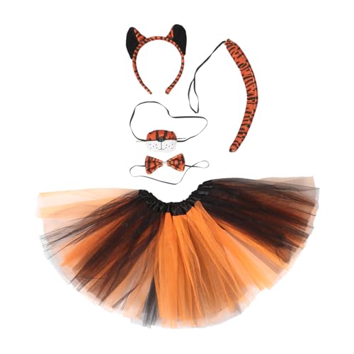 VALICLUD 1 Satz Tiger-stirnband-set Röcke Kostüme Halloweenkostüm Tiger-accessoires Tier-stirnband-kostüm Cosplay-tier-accessoire Tiger Ohrstirnband Tiger-kostüm-kit Stoff von VALICLUD