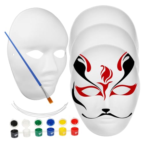 VALICLUD 1 Satz Unbemalte Pulp Maske für Halloween und Kreative Bastelprojekte Männermasken Farbsets und Stifte VALICLUD 1 Satz Unbemalte Pulp Maske für Halloween und Kreative Bastelprojekte Männermasken Farbsets und Stifte von VALICLUD