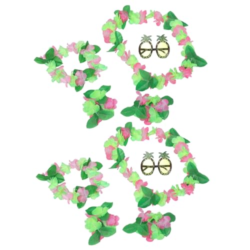 VALICLUD Luxuriöses Hawaii-urlaubs-outfit-set 10-teilig Blumenkronen Ananasgläser Strandparty-dekorationen VALICLUD Luxuriöses Hawaii-urlaubs-outfit-set 10-teilig Blumenkronen Ananasgläser Strandparty-dekorationen von VALICLUD