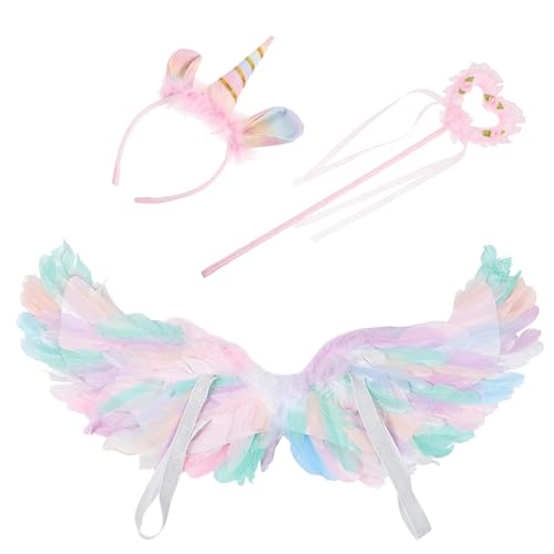 VALICLUD Leichte Feenflügel Für Mädchen Und Stirnband Partyzubehör Cosplay-kostüme Foto-requisiten von VALICLUD