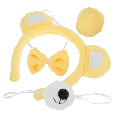 VALICLUD 1 Set Bär Set Niedliche Accessoires Kostüme Tier Bär Ohr Stirnband mit Bär Kostüm Dress up Bär Ohr Stirnband Bär Ohr Stirnband mit Fliege Stoff Gelb VALICLUD 1 Set Bär Set Niedliche Accessoires Kostüme Tier Bär Ohr Stirnband mit Bär Kostüm Dress up Bär Ohr Stirnband Bär Ohr Stirnband mit Fliege Stoff Gelb von VALICLUD