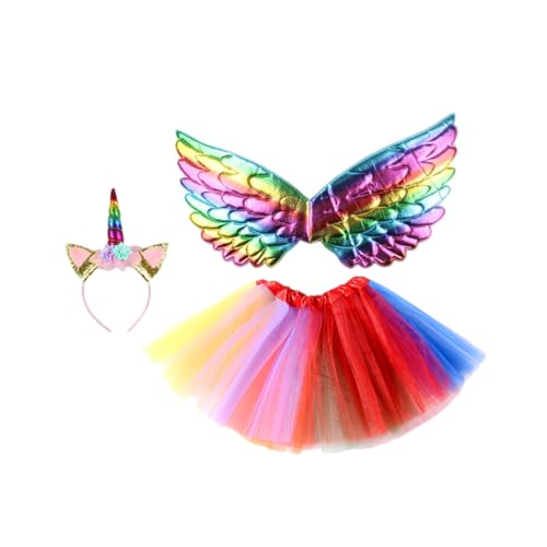 VALICLUD 1 Set Cosplay Kostüme Einhorn Haarschmuck Regenbogen Engel Flügel Kurzer Rock Set Cartoon Design Für ädchen Von 2 8 Jahren Regenbogenstil VALICLUD 1 Set Cosplay Kostüme Einhorn Haarschmuck Regenbogen Engel Flügel Kurzer Rock Set Cartoon Design Für ädchen Von 2 8 Jahren Regenbogenstil von VALICLUD