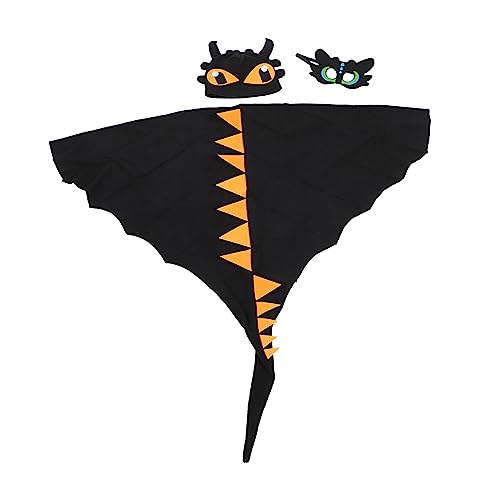 VALICLUD 1 Set Dinosaurier Umhang Set Kinderkostüme Kinderkleidung Umhang Halloween Maske Bekleidung Drachenmaske Halloween Drachenkostüm Drachenkostüm Für Drachenflügel Aus von VALICLUD
