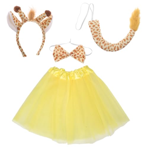 VALICLUD 1 Set Giraffen-Kostümset – Stirnband, Fliege, Tutu-Rock – Tierkostüm-Zubehör für, Halloween, Weihnachten, Cosplay und Geburtstagsfeiern VALICLUD 1 Set Giraffen-Kostümset – Stirnband, Fliege, Tutu-Rock – Tierkostüm-Zubehör für, Halloween, Weihnachten, Cosplay und Geburtstagsfeiern von VALICLUD