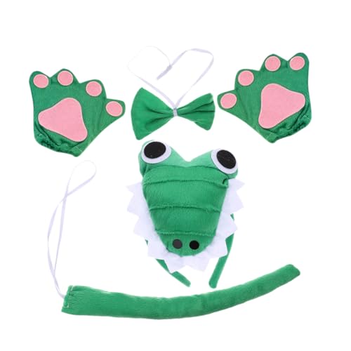 VALICLUD 1 Set Halloween Cosplay Alligator Kostüm Set Mit Stirnbandschwanzhandschuhen Und Bowtie Cute Animal Stirnband Für Party VALICLUD 1 Set Halloween Cosplay Alligator Kostüm Set Mit Stirnbandschwanzhandschuhen Und Bowtie Cute Animal Stirnband Für Party von VALICLUD