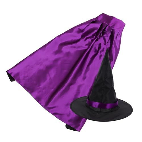 VALICLUD 1 Set Halloween-Cosplay-umhang Und Hut-Requisite, Halloween-bühnenumhang Und Hexenhut von VALICLUD