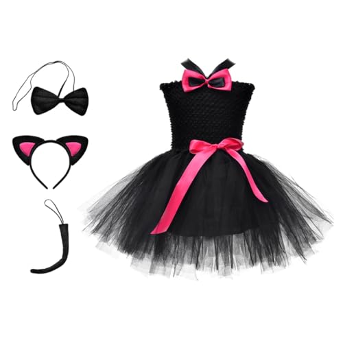 VALICLUD 1 Set Katzenrock Anzug Halloween Kostüme Bekleidung Kleidung Für Kinderplatz Mädchen Kleidung Slip Rock Kinderkleidung Mädchen Kleidung Tüllrock Kinderkleid Baumwolle Rosy von VALICLUD
