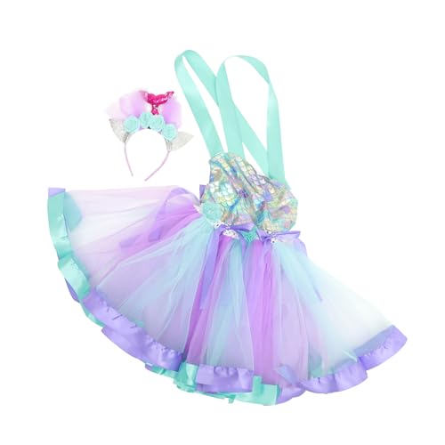 VALICLUD 1 Set Meerjungfrau Cosplay Kleid Kleines Mädchen Meerjungfrau Tutu Rock Outfit Mit Stirnband von VALICLUD