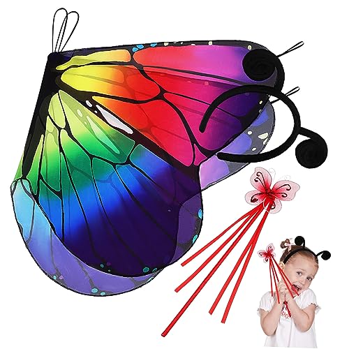 VALICLUD 1 Set Schmetterling Flügel Polyester Halloween Schmetterling Flügel Schmetterling Flügel Zauberstab VALICLUD 1 Set Schmetterling Flügel Polyester Halloween Schmetterling Flügel Schmetterling Flügel Zauberstab von VALICLUD