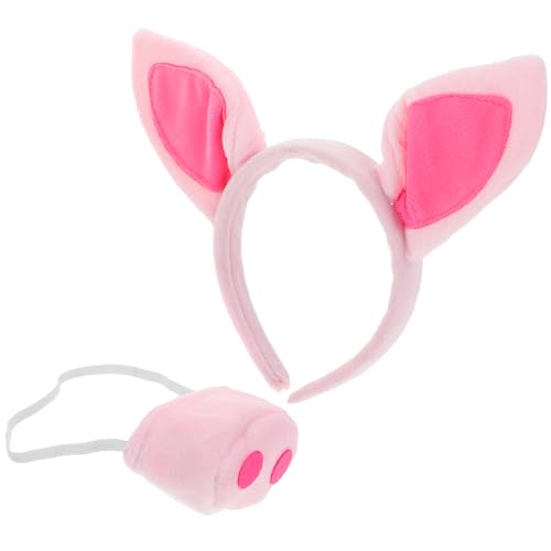 VALICLUD 1 Set Schweinenase Haarband Tierohr Stirnband Schweinekostüm Schweineschwanz Rollenspiel Nase Schweineohr Plüschohr Kopfbedeckung Schweine Stirnbänder Bulk Cow Cosplay VALICLUD 1 Set Schweinenase Haarband Tierohr Stirnband Schweinekostüm Schweineschwanz Rollenspiel Nase Schweineohr Plüschohr Kopfbedeckung Schweine Stirnbänder Bulk Cow Cosplay von VALICLUD