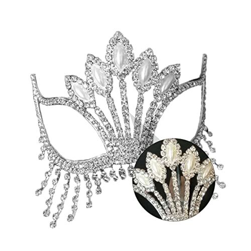 VALICLUD 1 Stück Partymaske Glitzernde Partykostümmaske Legierungsmaske Kronenmaske Strassmaske Frauen Maskerademaske Funkelnde Maskerademaske Maskeradebedarf Bühnenmaske Strass Silber von VALICLUD