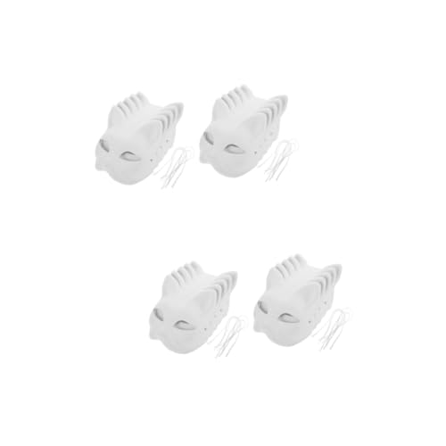VALICLUD 10 Leere Maske Katze Zum Malen Katzenhandwerk Diy Bemalbare Maske Papiermaske Kunstmasken Aus Papier Karikatur Masken Verkleiden Katzengesicht Maskendekorationskit Form Weiß von VALICLUD
