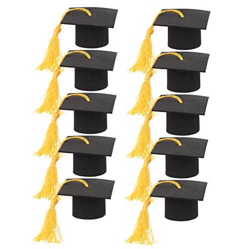 VALICLUD 10 Stück Herzlichen Glückwunsch Grad Cap Cake Topper tischchen tischpult Abschlusskappe für Abschlussklasse für Kuchendekorationen von 2023 3d winzige Abschlusskappe von VALICLUD