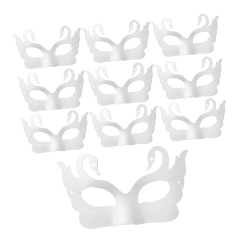VALICLUD 10 Stück Leere Handgezeichnete Maske Papiermasken Zum Basteln Bemalbare Maskerademaske Diy -maske Diy-maskenbasteln Diy Bemalbare Maske Tiermaske Mit Halbem Gesicht Weiß von VALICLUD