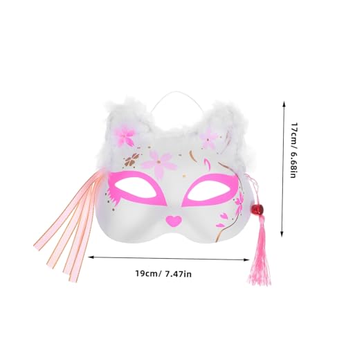 VALICLUD 10 Stück Leuchtende Japanische Fuchsmaske Halbgesichtsmaske mit Plüsch und Led-lichtern für Cosplay Halloween Karneval und -partys Batterien von VALICLUD