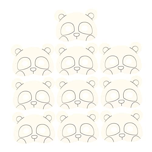 VALICLUD 10 Stück Party-papiermaske Kindermaske Tierische Maske Cosplay-party-gesichtsabdeckung Unbemalte Panda-gesichtsabdeckung Kindergesichtsmasken Aus Papier Tiermasken Diy -maske Weiß von VALICLUD