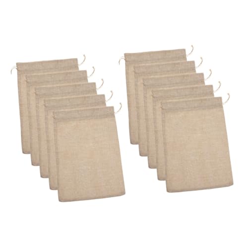 VALICLUD 10 Stück Teiliges Leinensäckchen mit Kordelzug aus Robustem Jutestoff Kleine Geschenktaschen für Schmuck Süßigkeiten Party Geburtstage Hochzeit Wiederverwendbar und Praktisch von VALICLUD