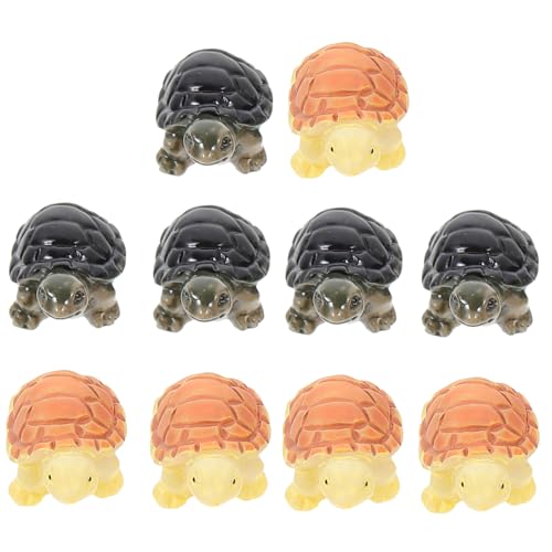 VALICLUD 10 Stück Teiliges Micro Landscaping Schildkröten Ornament aus Hochwertigem Harz Detailreiche Miniatur Dekoration für Bonsai Aquarium und Feengarten Robuste Lebensechte Figuren in von VALICLUD