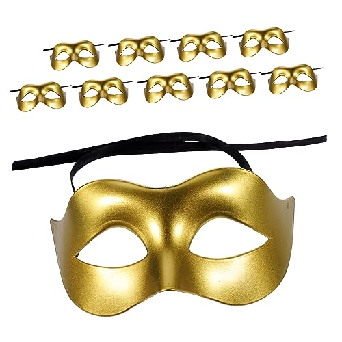 VALICLUD 10 Stücke Goldene Kunststoff Kostüme Dekoration Maskerade Kunststoff Maske Tier Masken von VALICLUD