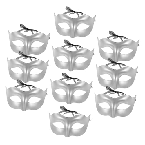 VALICLUD 10 Stücke Paar Maskerade Maske Retro Decor Silber Spooky Masken Kostüm Kunststoff von VALICLUD