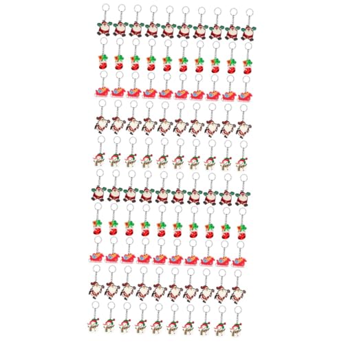 VALICLUD 100 Stck. Teiliges Weihnachtsanhänger aus Langlebigem PVC Weichgummi Bunte Cartoon Schlüsselanhänger mit Verschiedenen Designs Dekoration und für Weihnachtsfeiern von VALICLUD