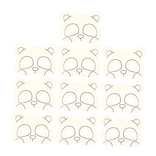 VALICLUD 10stücke Junge Mädchen Tiermasken Graffiti Bastelset Leere Papiertiermasken Für Diy Und Bastelmaterialien Für Kindergarten Panda-design von VALICLUD