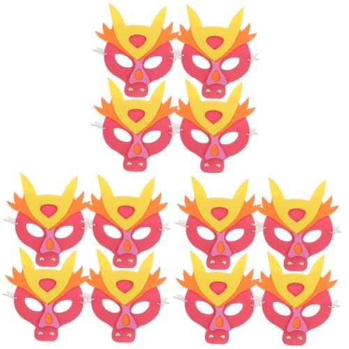 VALICLUD 12 Stck. Teiliges Kinderdrachen Masken aus EVA Dekorative Cosplay Gesichtsmasken für Bequeme und Sichere Tiermasken für Kostümparty Bühnenauftritt und Maskerade von VALICLUD