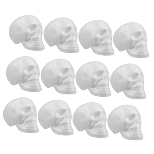 VALICLUD 12 Stück Halloween Schaumstoff Schädel Köpfe Hängedekoration Unvollendete Halloween Deko für DIY Große Geisterköpfe für Gruselfeste und Partys von VALICLUD