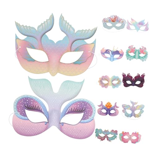 VALICLUD 12 Stück Teiliges Halbgesichts masken Bemalen Leichte Komfortable Augenmasken für Karneval Halloween Geburtstagspartys und Kreative Bastelaktivitäten von VALICLUD