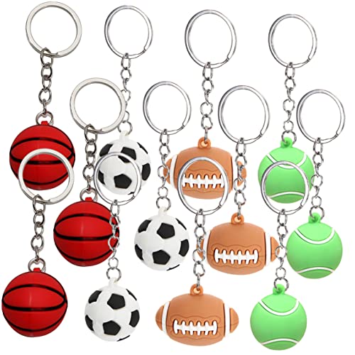 VALICLUD 12 Stück Teiliges Sport Schlüsselanhänger aus Robustem Realistische Bunte Ball Designs Langlebig und Verblassungsfrei als Rucksack Deko und Sportgeschenk für Fans und Spieler von VALICLUD