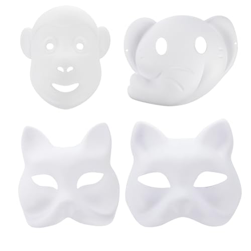 VALICLUD 12pcs Bemalbare Maske Für Halloween Karneval Maskerade Rollenspiele Unbemalte Tiermaske VALICLUD 12pcs Bemalbare Maske Für Halloween Karneval Maskerade Rollenspiele Unbemalte Tiermaske von VALICLUD