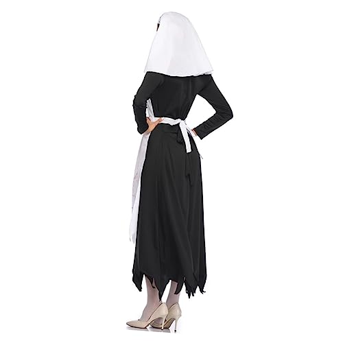 VALICLUD 1Pc Vampir Nonne Anzug Die Damen Blutige Halloween Scary Gothic Horror Outfits Kostüme Geister Kostüm Schwarz VALICLUD 1Pc Vampir Nonne Anzug Die Damen Blutige Halloween Scary Gothic Horror Outfits Kostüme Geister Kostüm Schwarz von VALICLUD