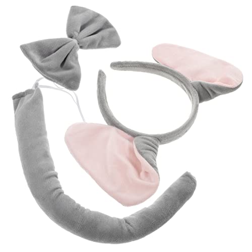 VALICLUD 1Satz Elefantenohren Kostümset für Erwachsene mit Stirnband Fliege und für Zoo Themenparty Dschungeltier Kostüme und Kreative Spiele Hautfreundliches Material von VALICLUD