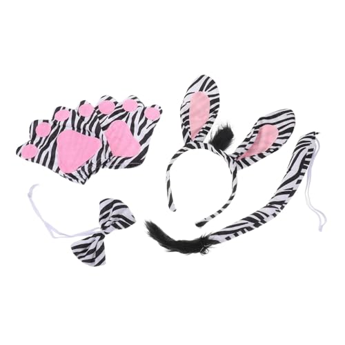 VALICLUD 1Satz Zebra Kostümset für Teiliges Set mit Stirnband Handschuhen Fliege für Halloween Karneval Cosplay Spaß Verspieltes Design Bezaubernde Tierohren VALICLUD 1Satz Zebra Kostümset für Teiliges Set mit Stirnband Handschuhen Fliege für Halloween Karneval Cosplay Spaß Verspieltes Design Bezaubernde Tierohren von VALICLUD