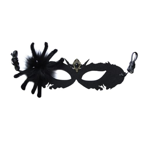 VALICLUD 1Stk Spinnen-Halbgesichtsmaske Horror-Maskerade Halbgesichtskugelmasken Vintage-Masken halloween masken halloweenmaske Cosplay-Zubehör Maskerade- für Dame Harzbohrer Black von VALICLUD