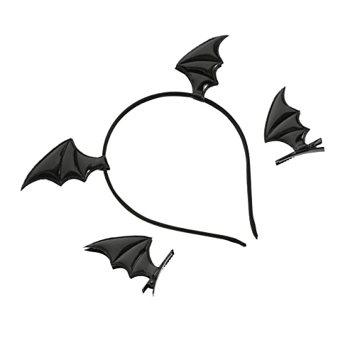 VALICLUD 1satz Halloween Bat Headband Mit Clips Set Für Cosplay Partys Für Halloween Deko Flexible Für Erwachsene Einzigartigen Fledermaus-designs von VALICLUD