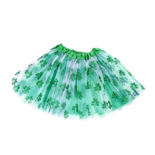 VALICLUD 1stk Klee Netz Kleid -tutu-kleid Kleine Mädchen Tutu-rock Patricks Day Outfits St. Patricks Rock St. Patricks-day-rock Kindergazerock Gittergewebe Green von VALICLUD