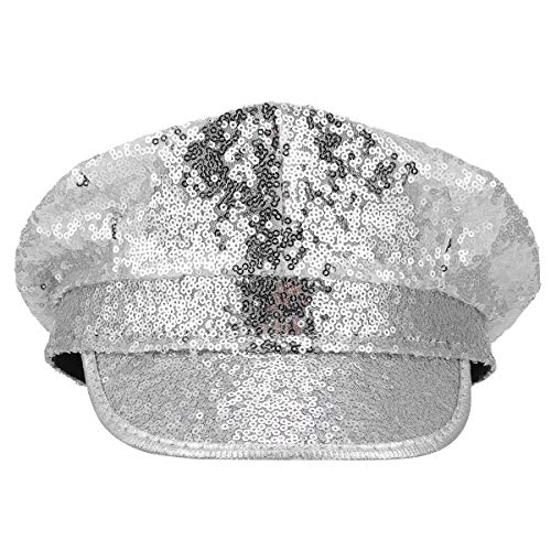 VALICLUD 1stk Paillettenhut Militärischer Kapitänsmütze Steampunk-rave-hut Cowboyhut Mit Pailletten Dreispitz Kleid Glitzer-outfits Für Frauen Schirmmütze Damen Große Traufen Stoff von VALICLUD