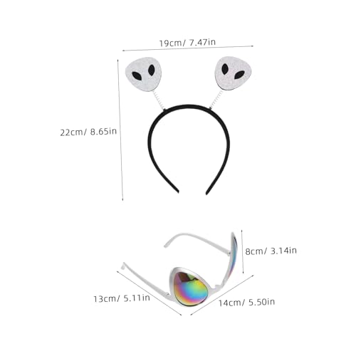 VALICLUD 2 Sätze Antennen Haarreif und Lustige Brillen Set Glitzernde Space Party Accessoires Leichter Kopfschmuck für Halloween Cosplay Fotospaß Vielseitig und Bequem von VALICLUD