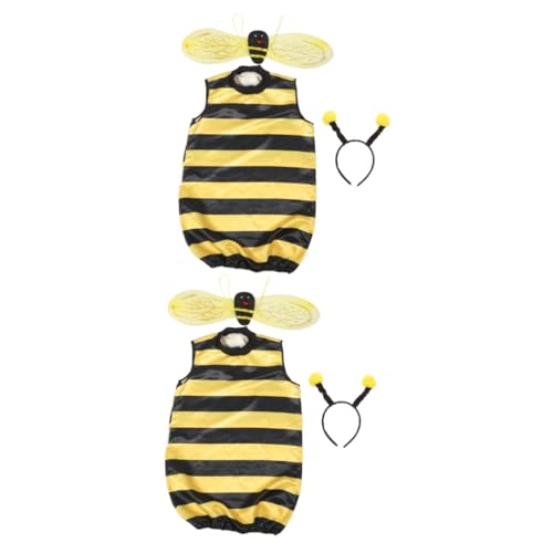 VALICLUD 2 Sätze Biene Cosplay Stirnband tierkostüme faschingskostüme bienenhaarreif Kostüm Cosplay Bienenflügel Party Halloween-Cosplay-Zubehör Bienen-Performance-Requisiten Stoff von VALICLUD