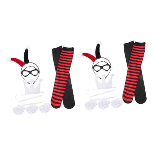 VALICLUD 2 Sätze Clown-masken-requisiten Halloween-requisiten Für Clown-kostüme Halloween-kostümzubehör Für Cosplay Halloween-kostüm-requisiten Für Erwachsene Stoff von VALICLUD