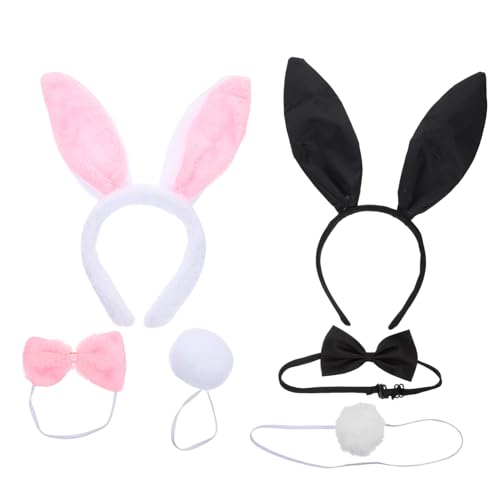 VALICLUD 2 Sätze Hasenohren Haarreif mit Plüsch Schleifen und Wiederverwendbare Bunny Kostüm Accessoires für Karneval Fasching Halloween und Party VALICLUD 2 Sätze Hasenohren Haarreif mit Plüsch Schleifen und Wiederverwendbare Bunny Kostüm Accessoires für Karneval Fasching Halloween und Party von VALICLUD