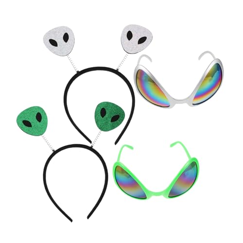 VALICLUD 2 Sätze Space Theme Cosplay Headband mit Glitzerantenne und Lustiger Brille Kostüm Accessoires für Halloween Partys und Rollenspiele Teiliges Set für Kreative Verkleidungen VALICLUD 2 Sätze Space Theme Cosplay Headband mit Glitzerantenne und Lustiger Brille Kostüm Accessoires für Halloween Partys und Rollenspiele Teiliges Set für Kreative Verkleidungen von VALICLUD