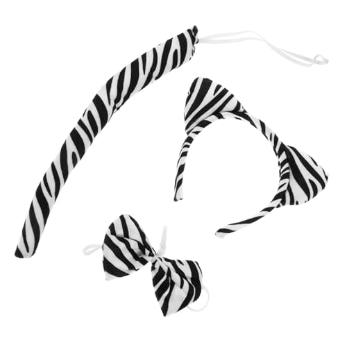 VALICLUD 2 Sätze Tierkostüm Zebra Teiliges Cosplay mit Kopfband Schleife und für Mädchen und Erwachsene Vielseitiges Party und Fotorequisit für Karneval und Verkleidung von VALICLUD